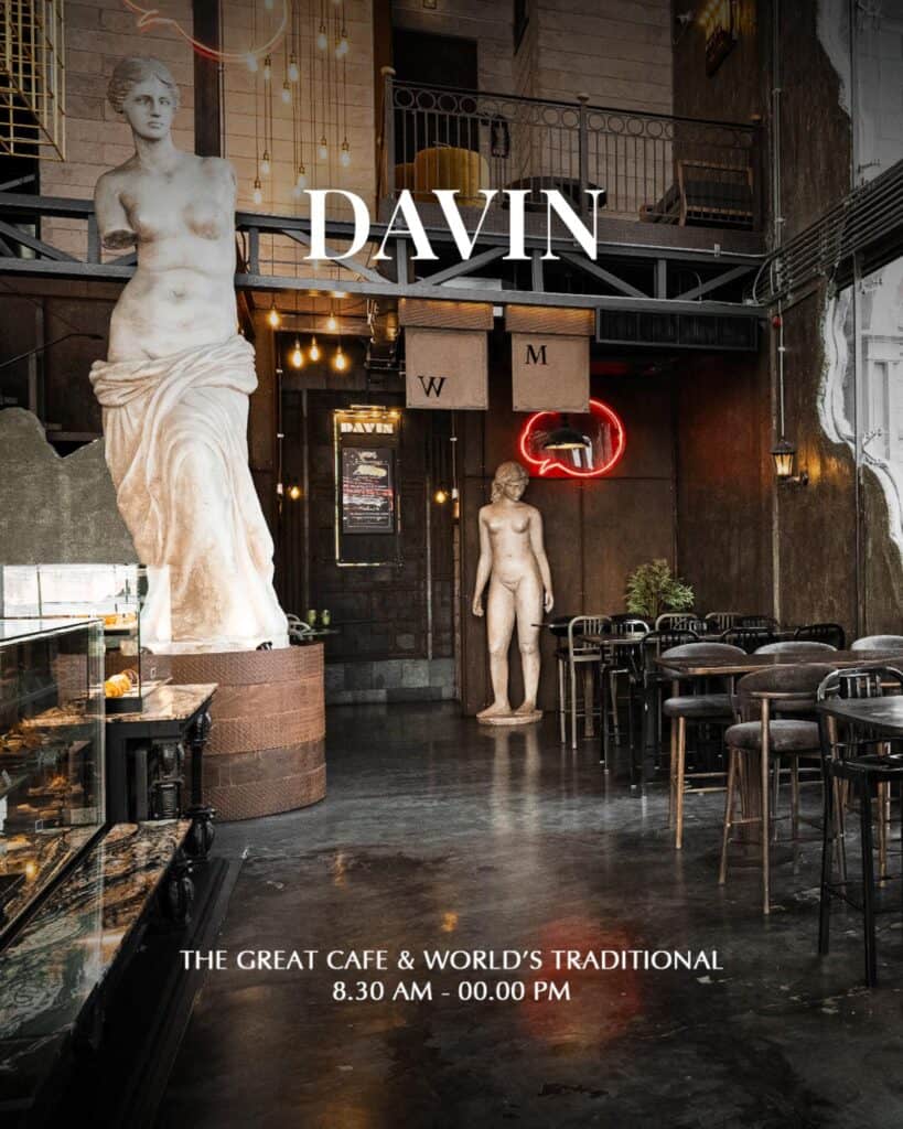 Cafe in Ramintra at DAVIN CAFE featuring European-inspired interior, comfortable seating areas, and a photogenic atmosphere