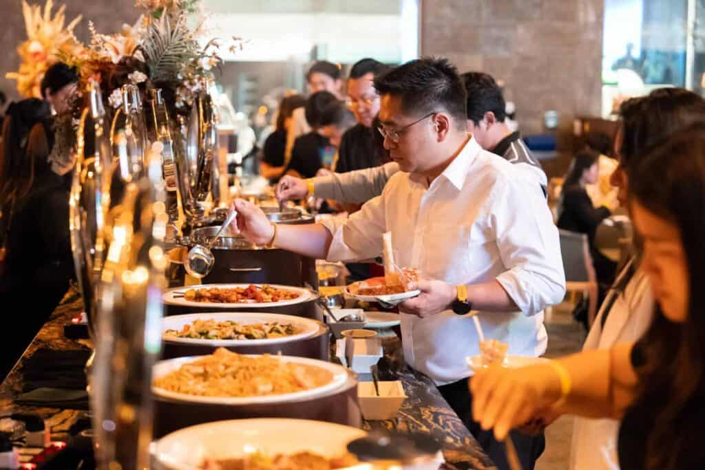 Event venue at DAVIN CAFE Bangkok with buffet catering for corporate events and private gatherings