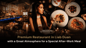 Premium Restaurant in Liab Duan, DAVIN CAFE, featuring an elegant dinner atmosphere with European-style food and drinks